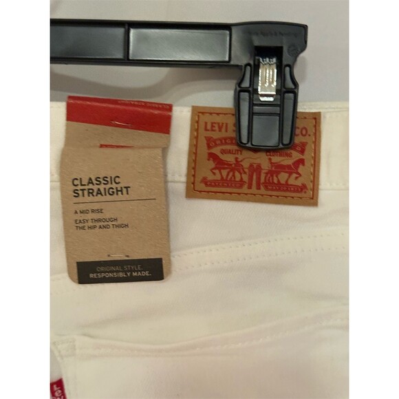 Levi’s Classic Straight Jeans Womens Size 12 White Mid Rise W31 L30 - Picture 4 of 10